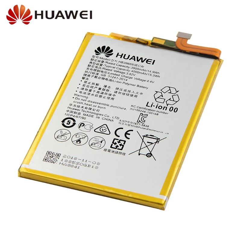 Сменный аккумулятор для Huawei Коврики 8 Коврики 8 NXT-AL10 NXT-DL00 NXT-TL00 NXT-CL00 HB396693ECW натуральная Батарея 4000 мА-ч