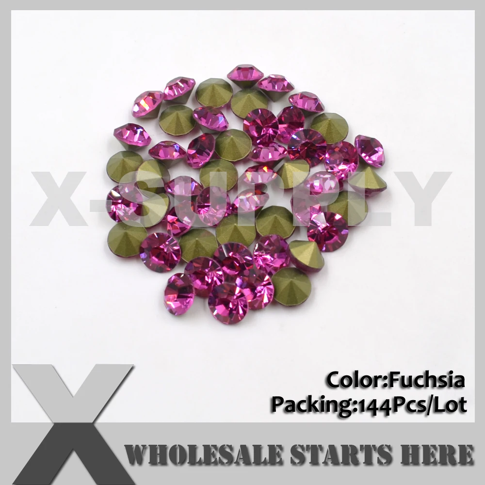 

SS38(8mm) Fuchsia Loose Rhinestone Chaton,Pointed Sharp Back,Used for Single Metal Settings