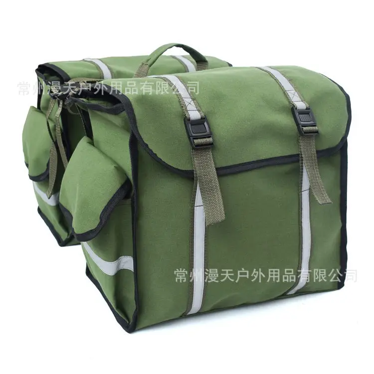 Waterproof Canvas Bicycle Saddle Bag Pannier Bag Motorcycle che zai bao Mountain Bike Bag