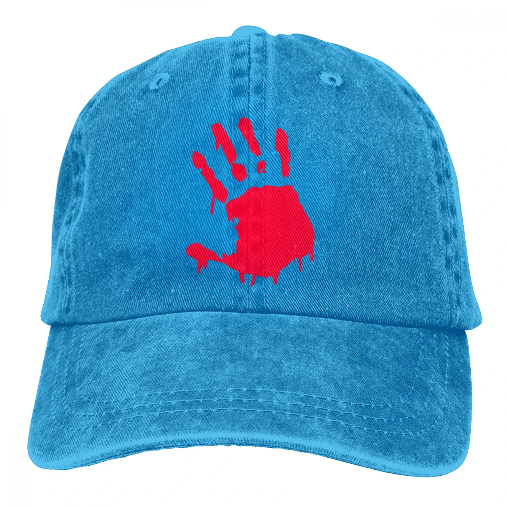 Кровавая рука Casquette черный унисекс Мужские Женские джинсовые бейсболка с ремешком кепки Регулируемый Гольф папа шляпа