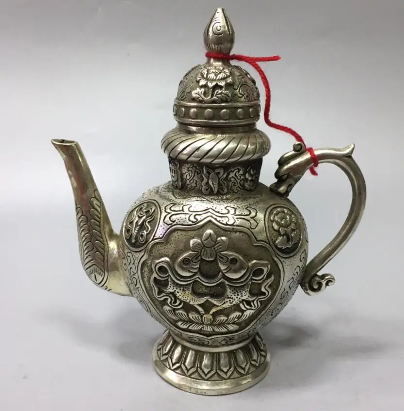 

Белый медный двойной чайник Archaize для рыбы, домашнее украшение, поделки, статуя