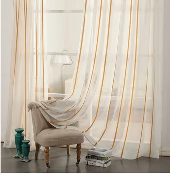 

Colorful striped window treatments living room curtains modern cotton and linen thicker curtain fabric tulle drapes MY247#40