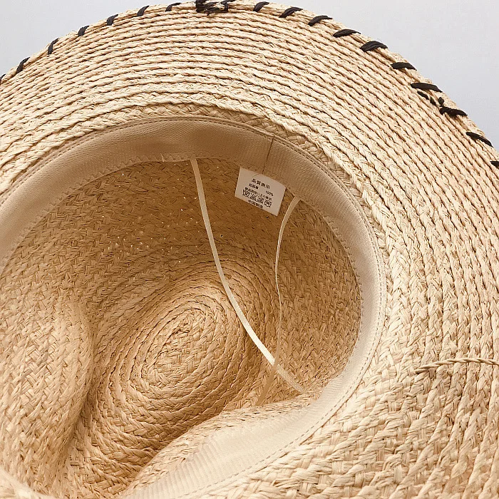 Новая высококачественная шляпа с широкими полями 12 см Raffia для женщин и мужчин джаз шляпа Панамка шляпа летняя Соломенная пляжная шляпа