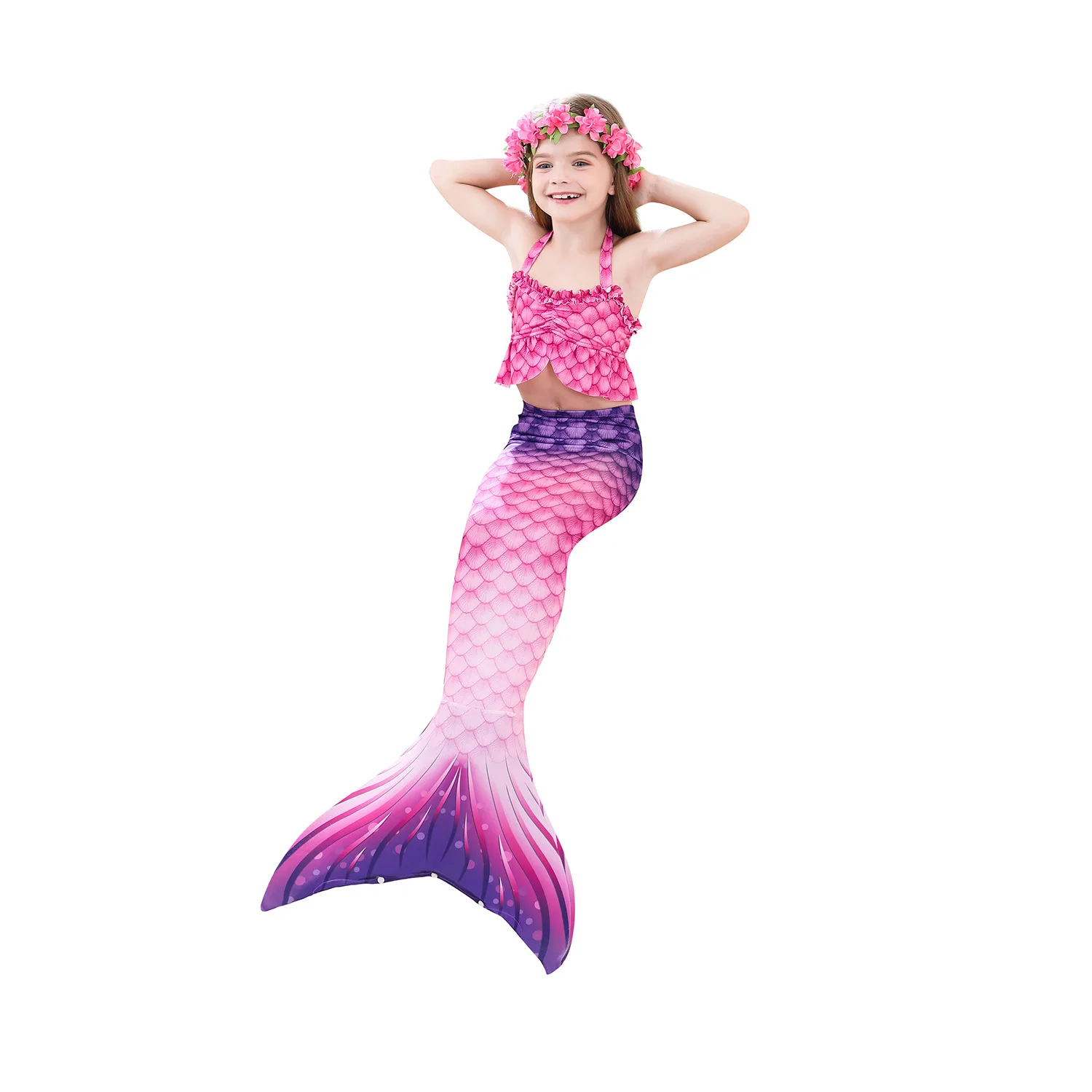 elvira costume Haojxuanyu Children Mermaid Swimwear Girls Pink Blue Bikini Set Kids Swimsuit Cosplay Mermaid Tail Costume for Swimming morticia addams dress