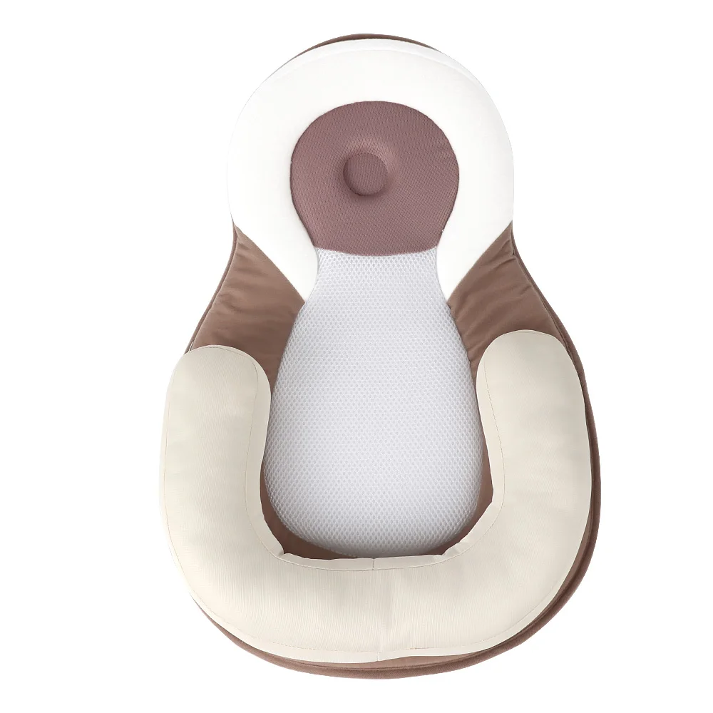 Beige Портативная детская кроватка для новорожденных, складная кровать для путешествий, многофункциональная колыбель с плоской головкой, детские кроватки, Прямая поставка - Цвет: Beige
