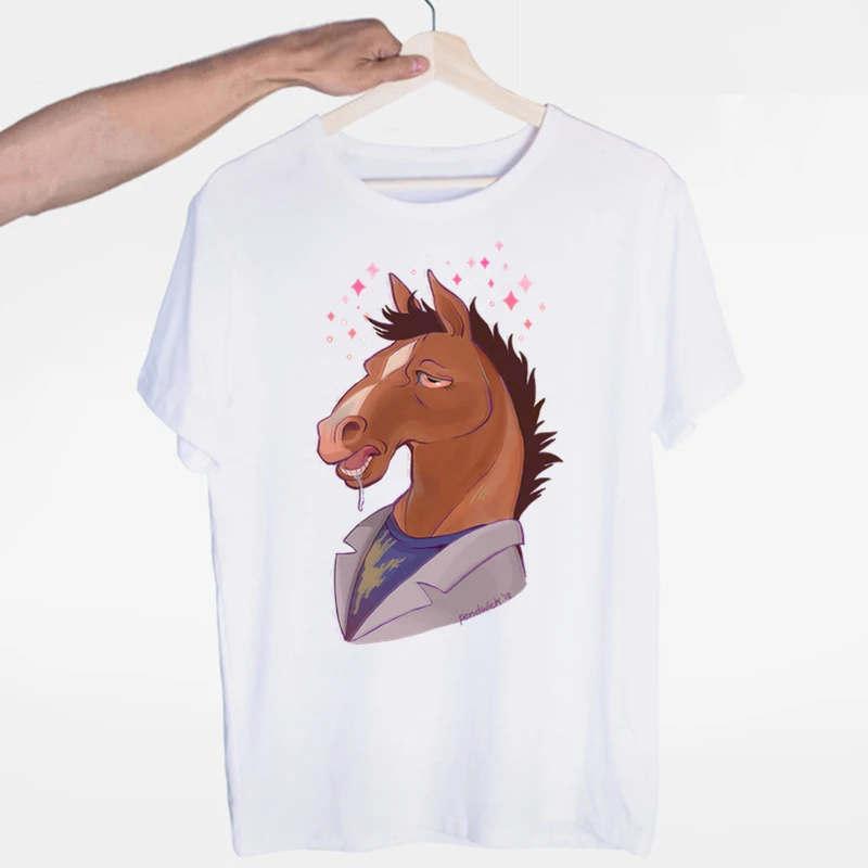 Футболка из фильма Bojack Horseman для мужчин и женщин, летняя модная мужская футболка с круглым вырезом и принтом, мужские женские футболки с графическими принтами для мужчин - Цвет: 2