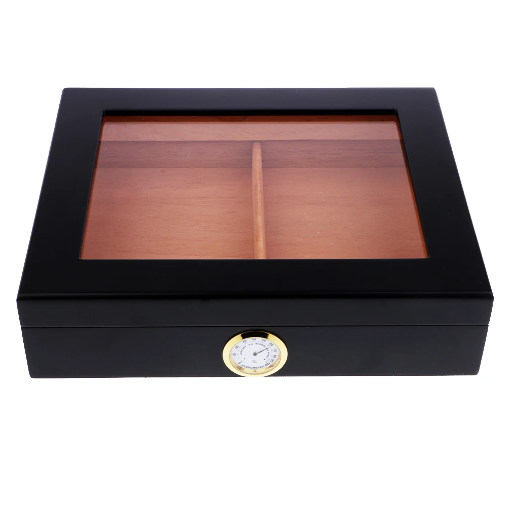 Испанский кедр Humidor деревянная выстроенная сигарная коробка с гигрометром увлажнителя, подарок для мужчин, бизнесмена, мужчины, папа