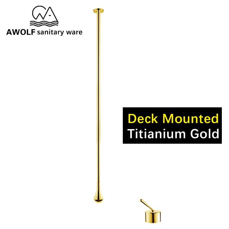 Titianium Gold Подвесной потолок для ванной комнаты, кран для раковины, кран для ванной с носиком, Твердый латунный настенный черный хром, золотой, белый, розовый, золотой смеситель ML8047 - Цвет: Titianium Gold