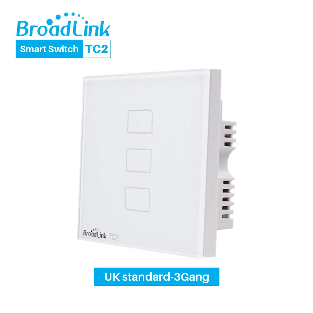 TC2 UK-3Gang Broadlink TC2 переключатель Wi-Fi ЕС стандартный умный дом настенный светильник сенсорный выключатель приложение управление через Broadlink RM Pro умный дом автоматизация - Комплект: TC2 UK-3Gang