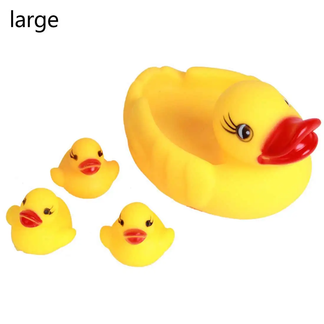large 4 шт./лот резиновые желтые утки для купания музыкальные игрушки для детей детские водные игры детские летние плавательные бассейны мальчики девочки забавные подарки - Цвет: large