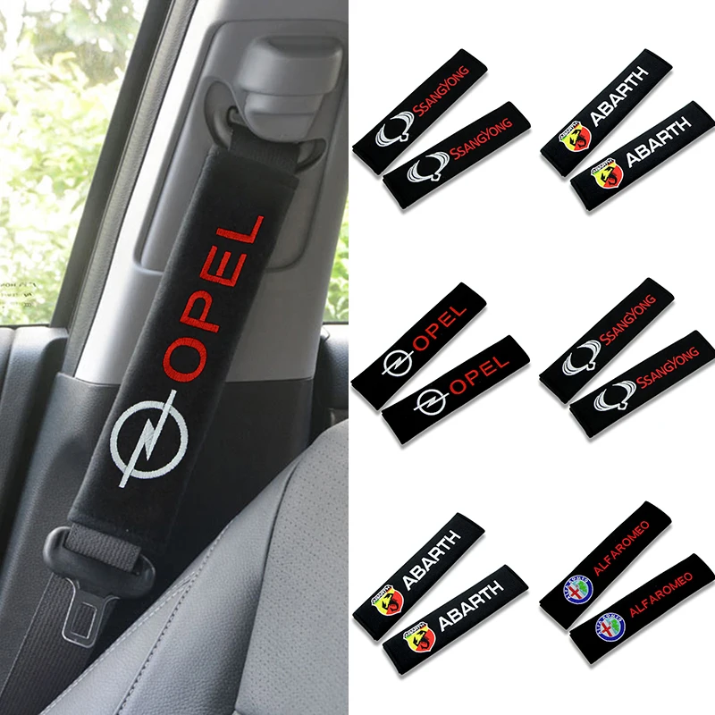 2pcs Car Decoration Seat Belt Cover Interior Accessories For Mitsubishi asx outlander xl 3 lancer pajero 4 l200 Automotive Goods |