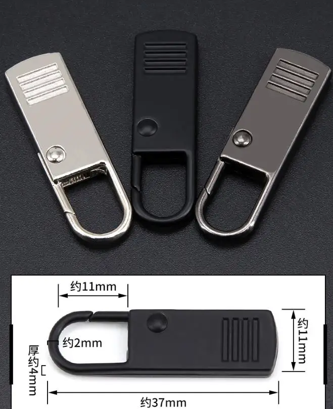 4Pcs Fashion Metal Zipper head Zipper lightning Repair Kits Pull for Slider DIY Sewing Craft sewing Kits Metal Zip