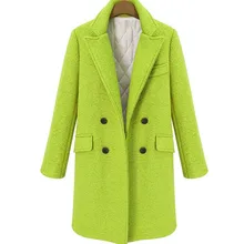Женское длинное зимнее шерстяное пальто с широкой талией, теплое модное винтажное шерстяное пальто и куртка, двубортная верхняя одежда
