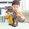 Highly Simulation Electric Dinosaur Bottom Pulley Bionic Walking Front Claw Move Up And Down Colorful Flash Light Children's Toy 2