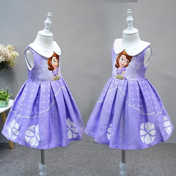 

Disney Kids Dresses for Girls Sofia Princess Dress Christmas Halloween Cosplay Party Children's Clothing Printed Elegant 1723