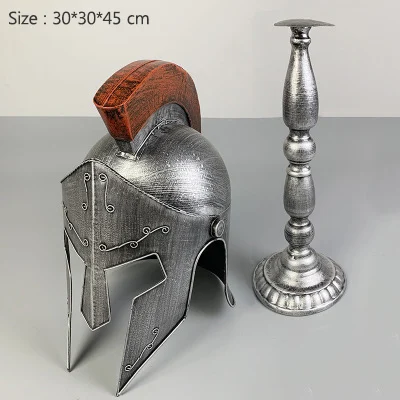 1918-Sliver Strongwell винтажный Европейский шлем римского воина статуя Металлообработка Броня железная модель подставки для домашнего декора аксессуары подарок - Цвет: 1918-Sliver