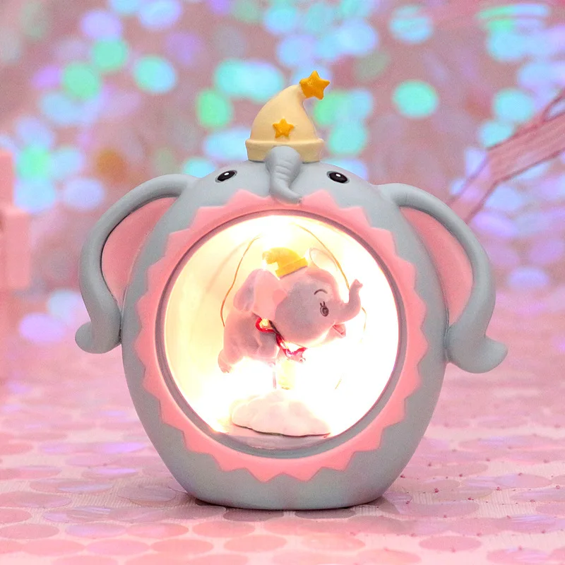 gray Творческий Starlight Dumbo ночник Подарки для детей студентов Выпускной украшения дома игрушки Дети коллекционные - Испускаемый цвет: gray