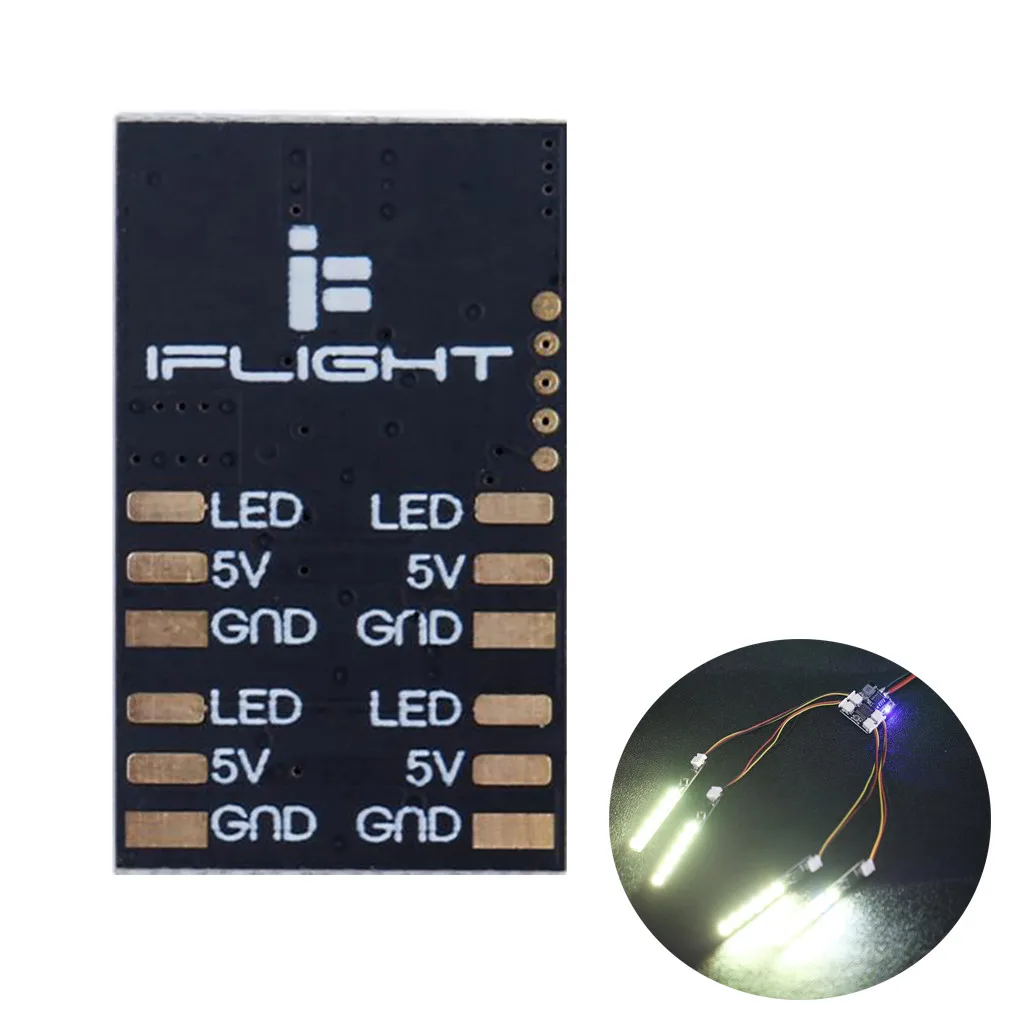 Светодиодная лента Iflight 2-6s, смарт-плата контроллера, поддерживает 4 светодиода для радиоуправляемого дрона Fpv, аксессуары, запчасти для радиоуправляемого дрона