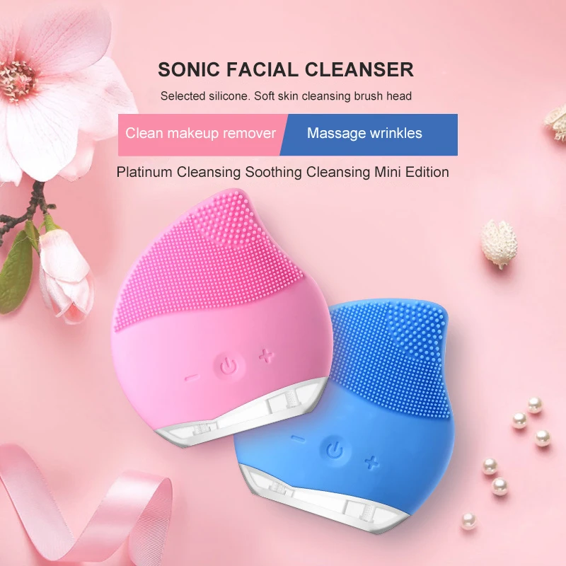 

Electric Facial Ultrasonic Silicone Cleansing Device Massager Vibration Washing Brush Facial Pore Cleaner Washing
