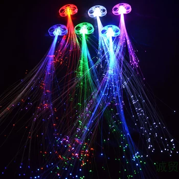 

B-Led Party Wedding Decoration LED Hair Clip Light-Emitting Fiber Optic Wire Hairpin Luminous Silk Braids Styling Tool