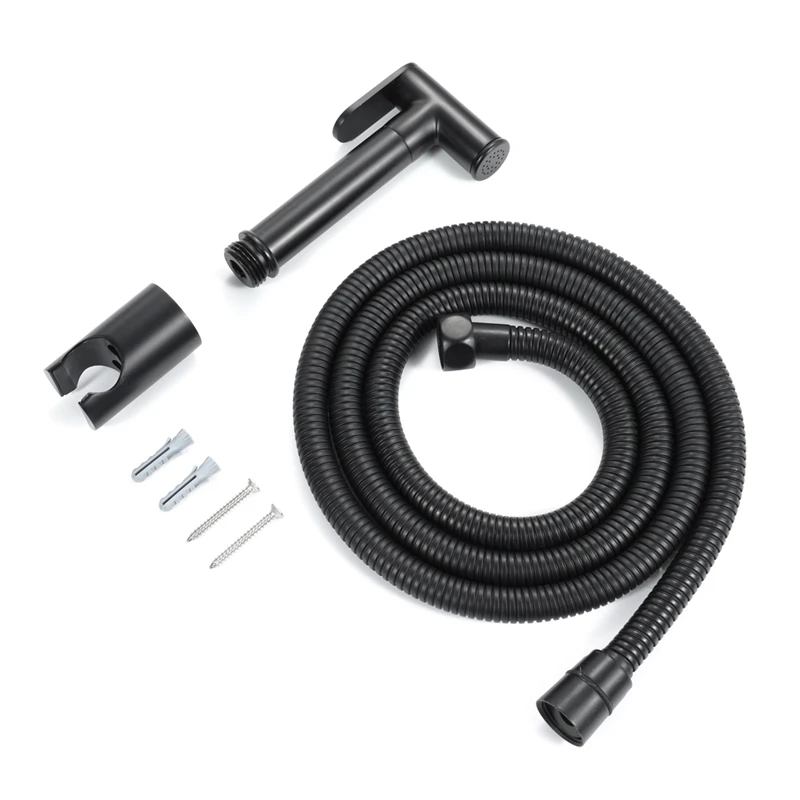 

New Black Handheld Bidet Spray Shower Sprayer Set Toilet Faucet Shower Bidet with Hose and Holder Bathroom Accessories Home Impr