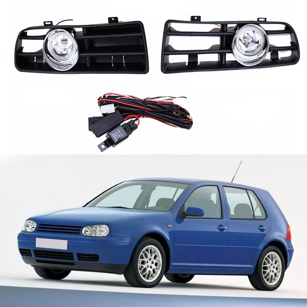 2Pcs Car Lights Bumper Fog Lights Grille Bulbs Switch Wiring Harness For GOLF 4 JETTA BORA MK4 TDI 1998-2005 2Pcs Car Lights Bumper Fog Lights Grille Bulbs Switch Wiring Harness For GOLF 4 JETTA BORA MK4 TDI 1998-2005