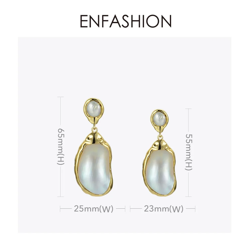 Enfashion, винтажные серьги-капли с большой раковиной для женщин, золотой цвет, натуральный перламутр, серьги, модное ювелирное изделие Oorbellen E191024