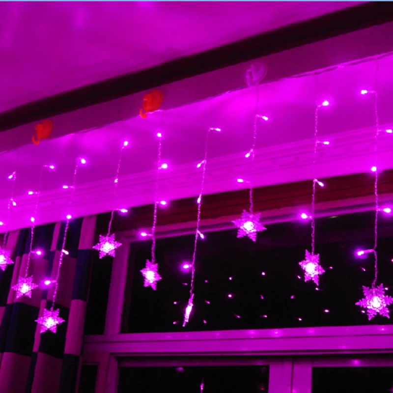 3.8M LED Curtain Snowflake String Lights LED Fairy Lights 8 Modes Christmas Lights Wedding Party Decoration 220-240V