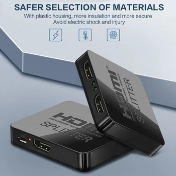 

4K HDMI 1.4 Splitter Full HD 1080p Video HDMI Switcher 1X2 Split 1 In 2 Out Amplifier Dual Display For HDTV DVD PS3 Xbox 36Bit