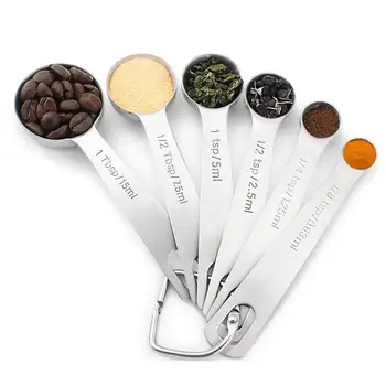 

Scoop Measuring Tools 6Pcs/Set Multi Purpose Stainless Steel Seasoning Measuring Spoon Kitchen Tool Kitchen accessories gadget