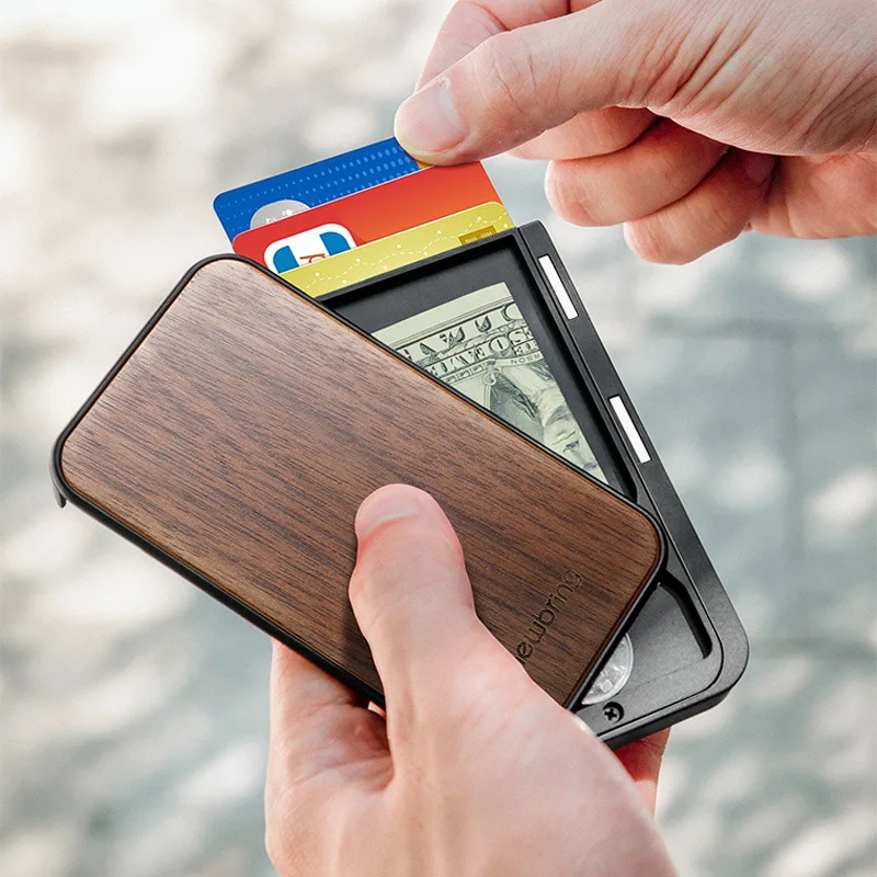 Bank Credit Card Holder Men's Pocket Anti Rfid Blocking Card Cover Creative Metal Carbon Fiber Card Wallet Men and Women