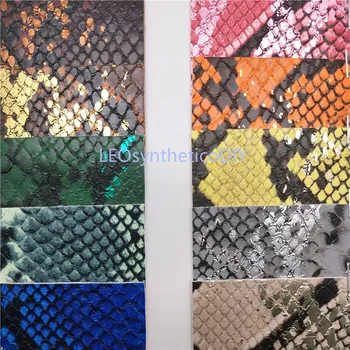 

90X134CM Metallic Snake Python Faux Leather Fabric, Synthetic Leather PU For Making Bows Accessories LEOsyntheticoDIY P1370