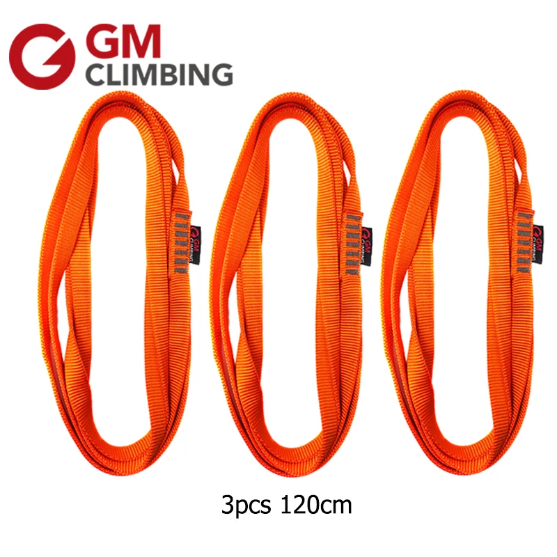 Ceny 3 sztuk wspinaczka skałkowa Sling 22kN Nylon Sling taśmy CE UIAA 30 cm 60 cm 120 cm Arborist Rappelling sprzęt alpinistyczny