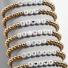 Custom Name Bracelet Friends Cute Beads Word Personalized Couple Bracelet Letter Bracelets For Women Girl Jewelry Christmas Gift Custom Name Bracelet Friends Cute Beads Word Personalized Couple Bracelet Letter Bracelets For Women Girl Jewelry Christmas Gift