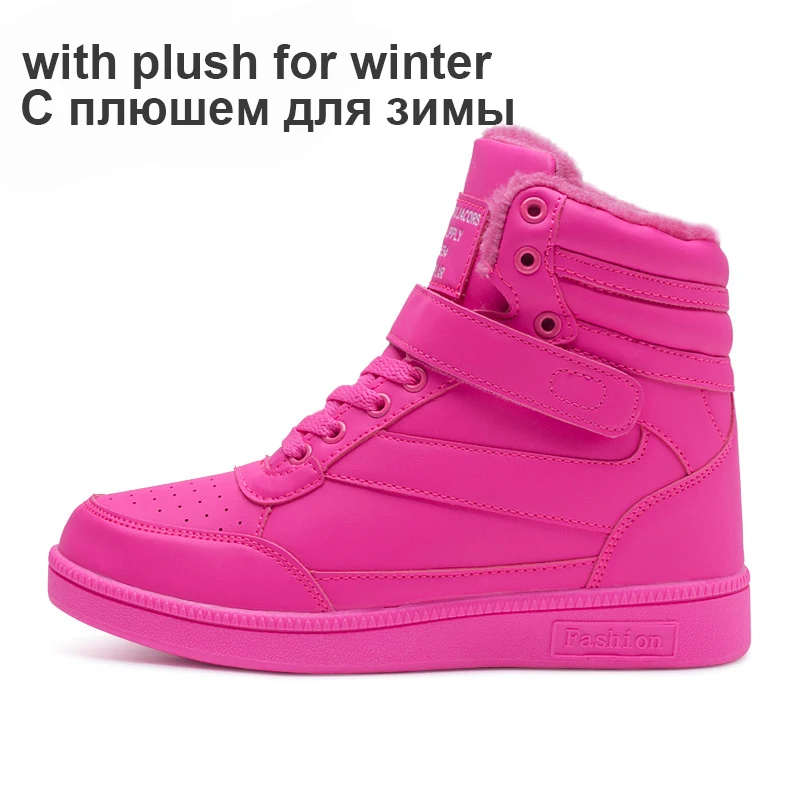 Hidden Height Increasing shoes Women Sneakers autumn winter shoes PU Leather trainers Woman High Top sport shoes ST213 