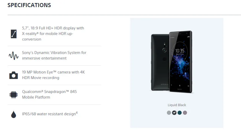 sony Xperia XZ2 H8296 Dual SIM мобильный телефон 4G LTE 6 ГБ ОЗУ 64 Гб ПЗУ 5," Snapdragon 845 Восьмиядерный 3180 мАч NFC телефон