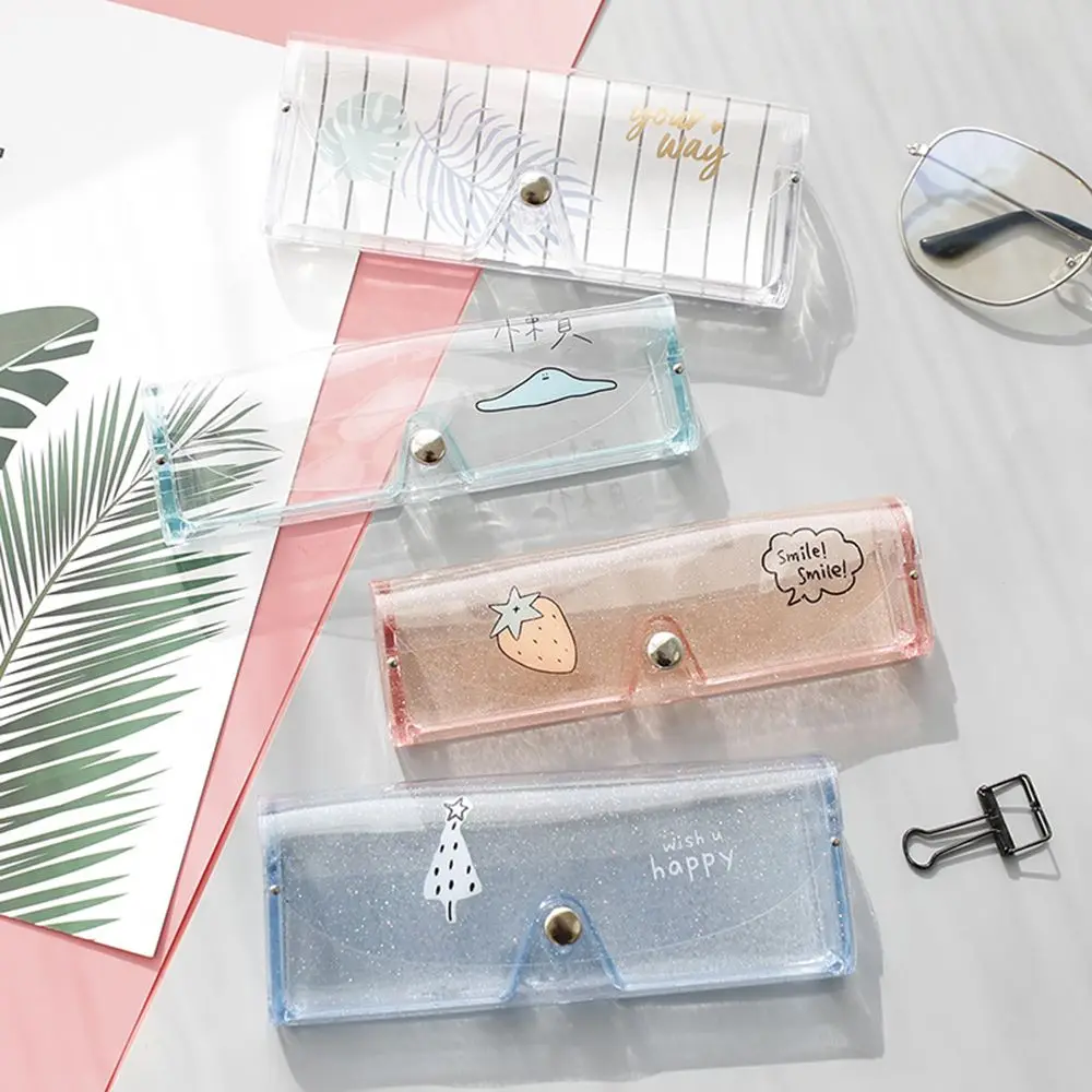 

1PC Portable transparent glasses case cartoon animal myopia glasses box pvc soft plastic glasses case