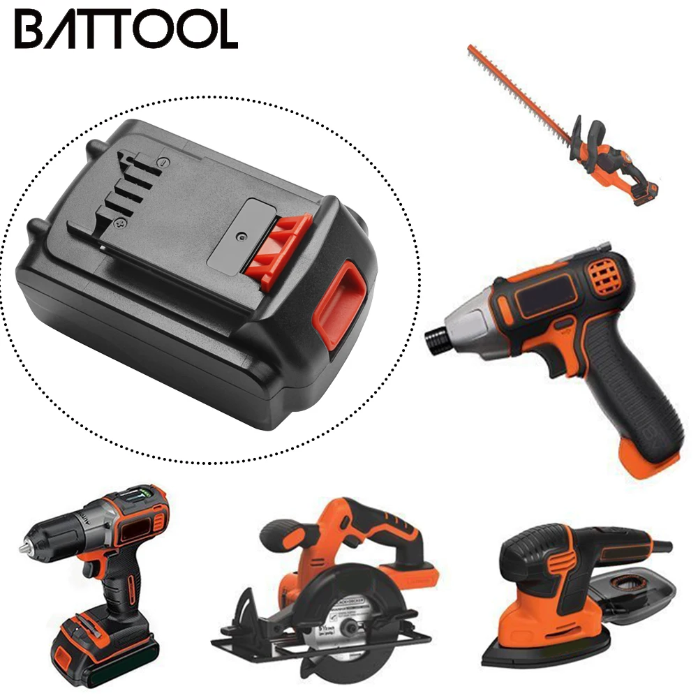Литий-ионный аккумулятор Battool 18 в/20 в 6000 мАч Сменный для BLACK &amp DECKER LB20 LBX20 LBXR20