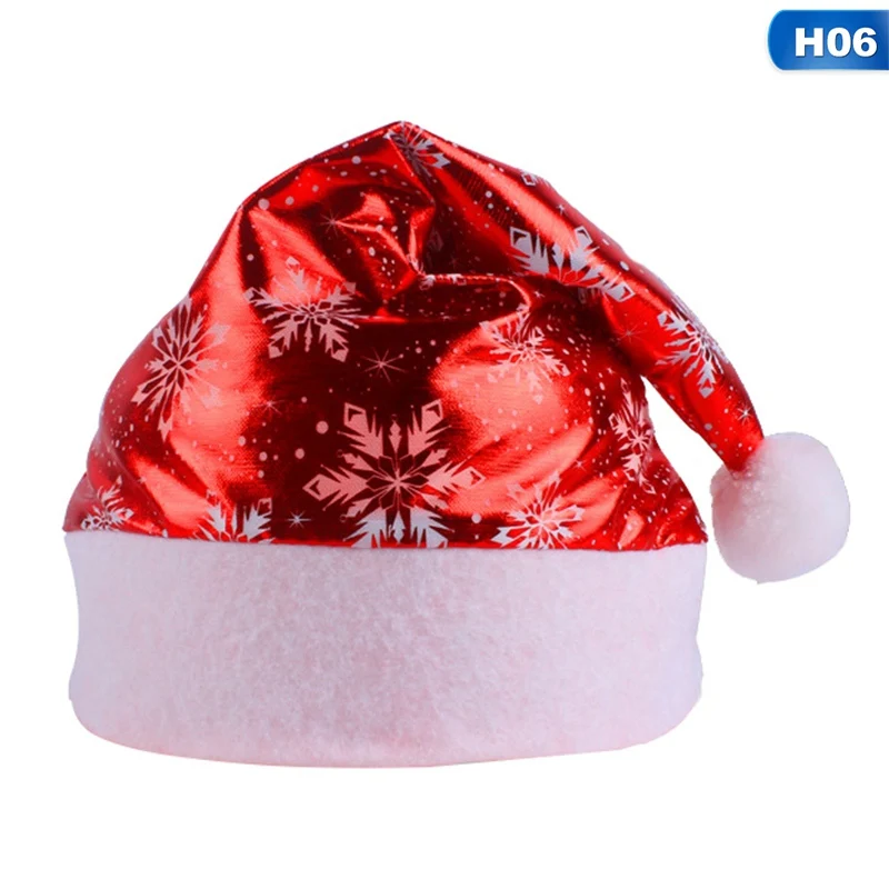 H06 1 шт. рождественские игрушки украшение шапки с блестками, с Сантой Клаус шапки для взрослых Детская кепка для рождества, рождественской вечеринки реквизит шапки детские подарки - Цвет: H06