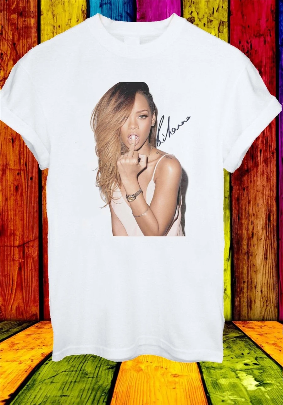 Robyn Rihanna Fenty Singer Barbados Обложка альбома для мужчин и женщин унисекс футболка 152