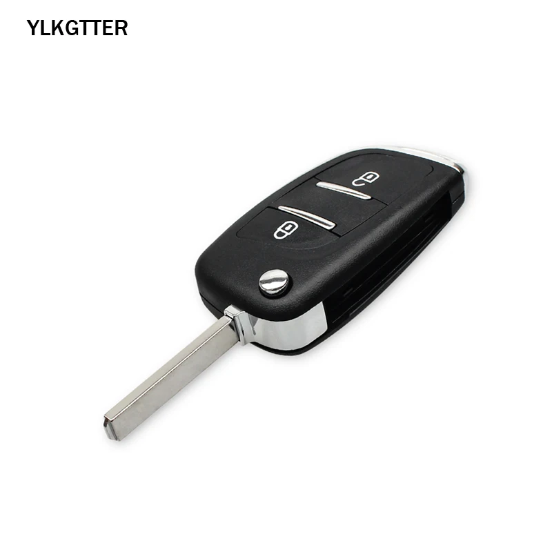 YLKGTTER 2 кнопки автомобильный Корпус ключа для Peugeot 307 408 308 для Citroen модифицированный Floding чехол для дистанционного ключа от машины с VA2 Blade CE0536