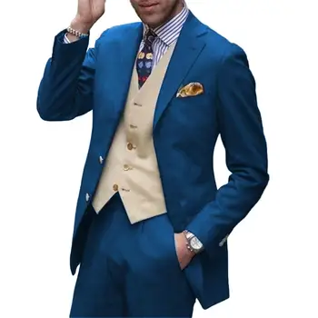 

Casual Two 2 Piece Wedding Tuxedos Party Dresses Suit for Men Business Jacket Set Groomsmen Blazers