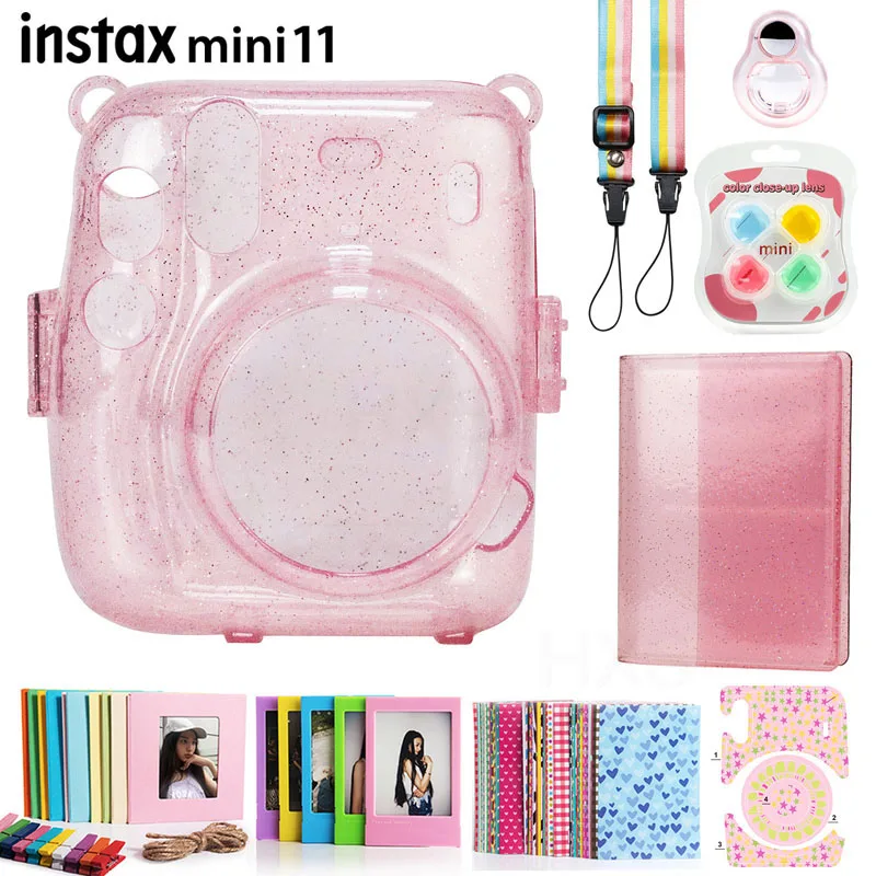 waterproof camera bag Compatible With Fujifilm Instax Mini 11 Camera, Accessories Bundle Includes Crystal Cover Case Photo Album Lens Filters Kit camera hard case