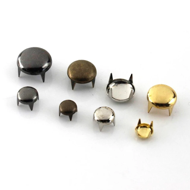 200Sets 6mm Round Cap Leather Rivets, Double Cap Rivets Tubular Metal Studs  Rivets for Leather Purse Keyrings Repair and Crafts Decoration (6mm