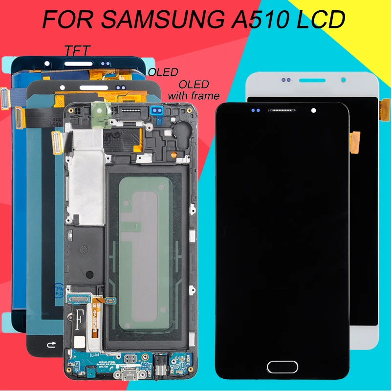 Dinfriend Super Amoled для Samsung Galaxy A5 2016 LCD A510 дисплей с рамкой|Экраны мобильных телефонов| |