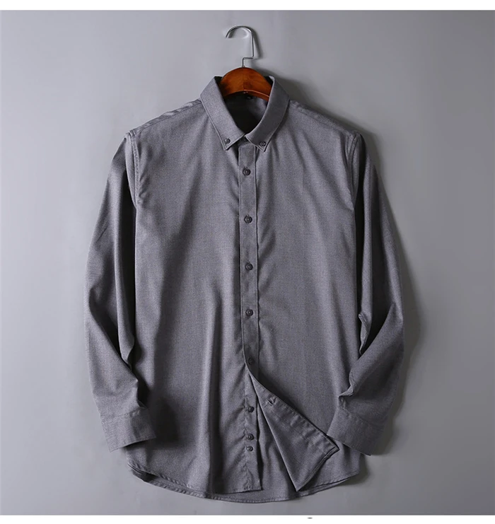 Плюс Zise 5XL 6XL 7XL мужская стрейчевая Повседневная рубашка бизнес мода сплошной цвет Мужская рубашка с длинным рукавом мужская брендовая одежда