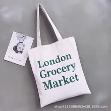 Стиль корейский стиль модные буквы Экологически чистая сумка для покупок с принтом женская сумка студенческий макияж пропущенный Lesso