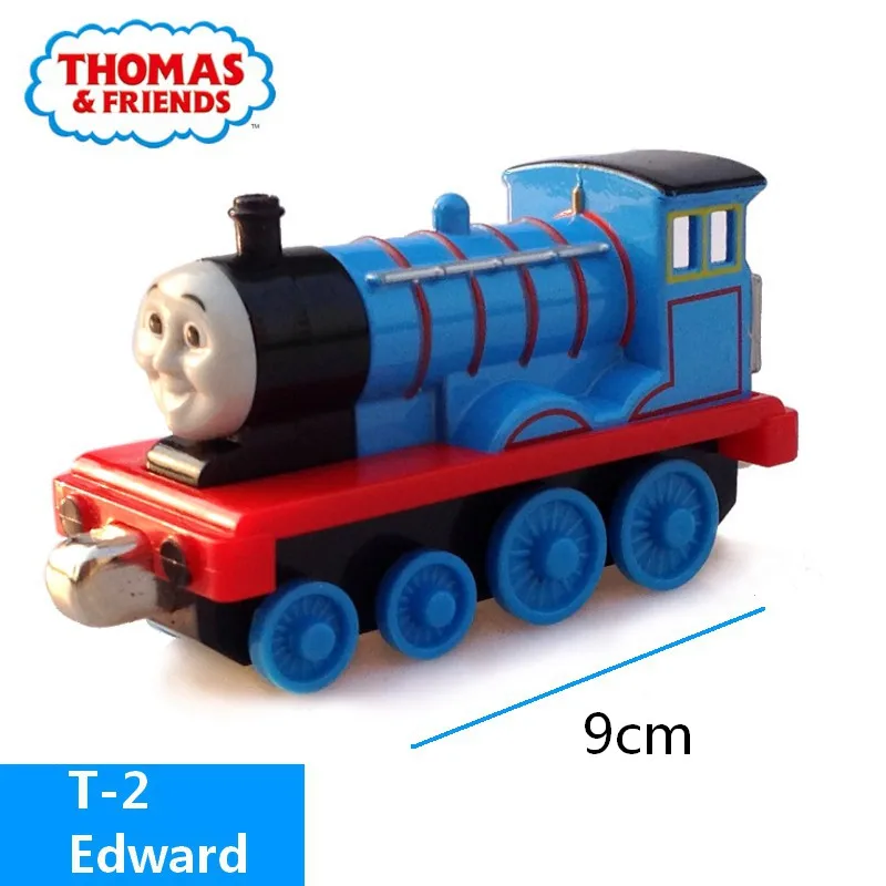 Настоящий Томас и друзья, новая модель поезда, металлическая пластиковая магнитная дорожка, железнодорожный вагон, семейные игры, игрушка для мальчика, рождественский подарок - Цвет: Edward