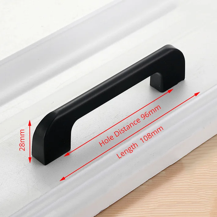Handle-5005L-96B Алюминиевый сплав черный шкаф ручки американский стиль твердый кухонный шкаф ручки для выдвижных ящиков оборудование для обработки мебели - Цвет: Handle-5005L-96B
