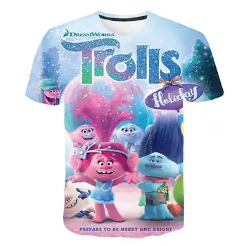 

2020 movie Children Cartoon Trolls Print Funny T-Shirts Kids Summer Tops Boys/Girls Short Sleeve Clothes Casual Baby Tee shirt